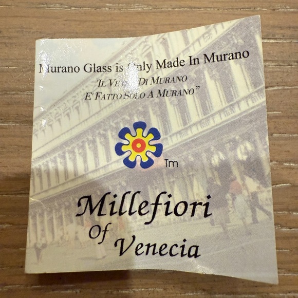 Silver and  Designer Italian blue glass Ring, size 5.5 - Picture 8 of 9